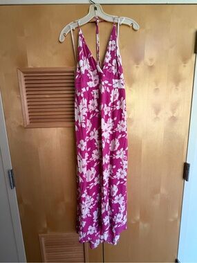 Lulu's Hot Pink and White Floral Maxi Dress